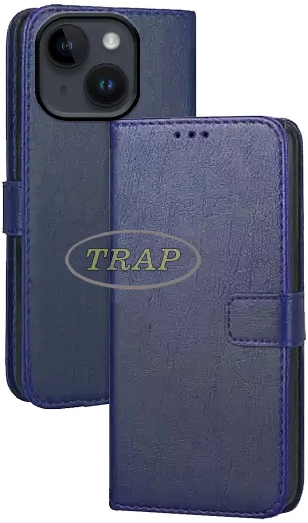 Blue_Artificial_Leather_iPhone_14_Back_Cover