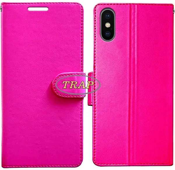 Pink_Artificial_Leather_Apple_iPhone_X_Back_Cover