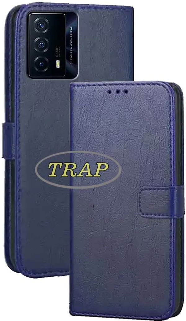 Blue_Artificial_Leather_Vivo_iQOO_Z5_Back_Cover
