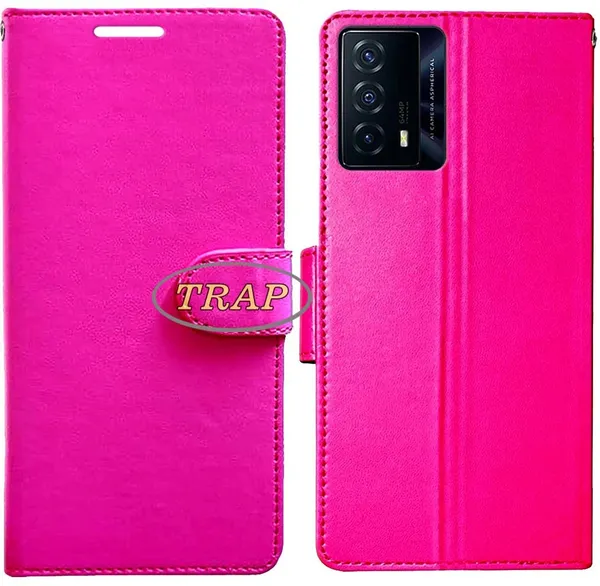 Pink_Artificial_Leather_Vivo_iQOO_Z5_Back_Cover