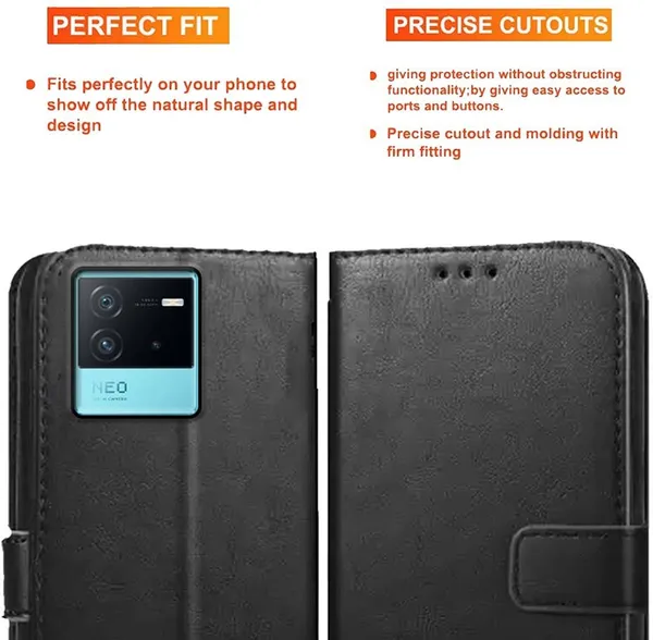 Black_Artificial_Leather_iQOO_Neo_6_5G_Back_Cover