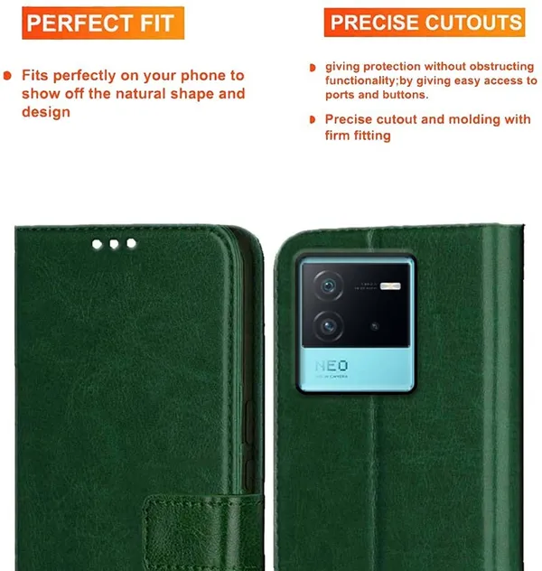 Green_Artificial_Leather_iQOO_Neo_6_5G_Back_Cover