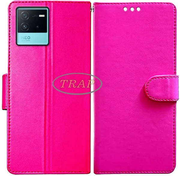 Pink_Artificial_Leather_iQOO_Neo_6_5G_Back_Cover