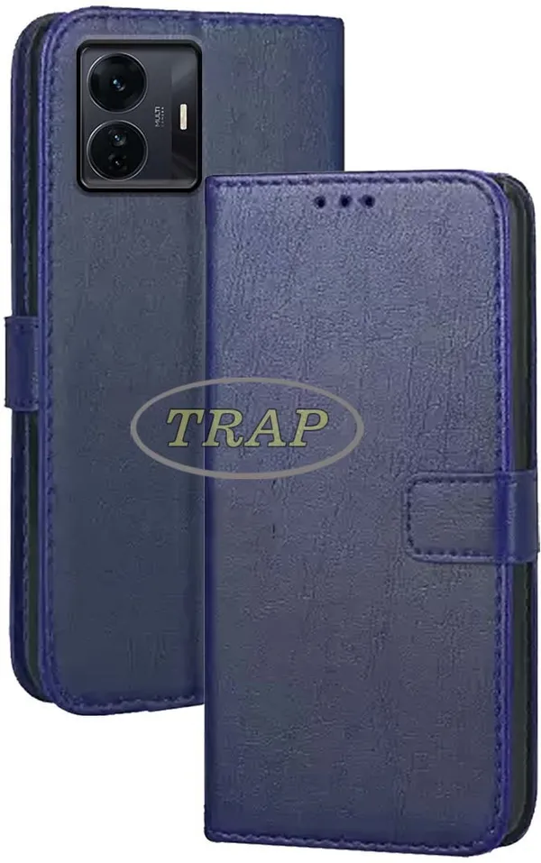 Blue_Artificial_Leather_iQOO_Z6_Pro_5G_Back_Cover