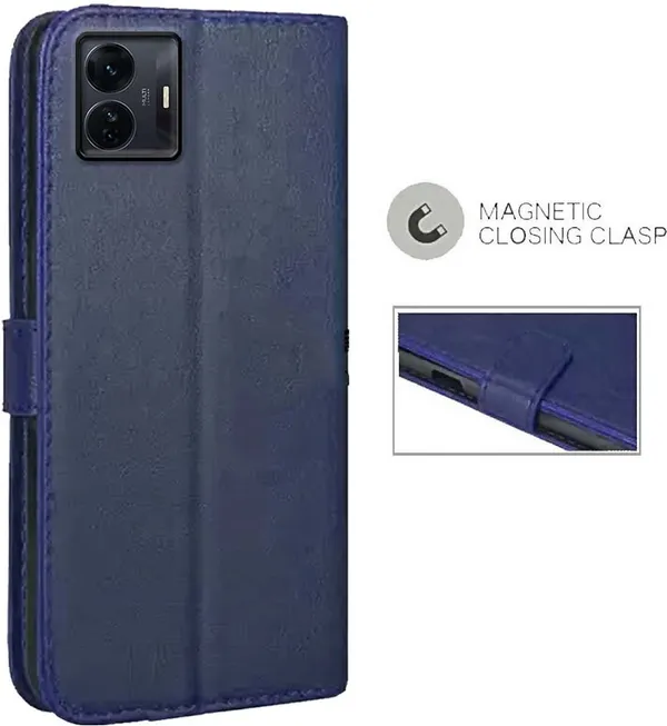 Blue_Artificial_Leather_iQOO_Z6_Pro_5G_Back_Cover