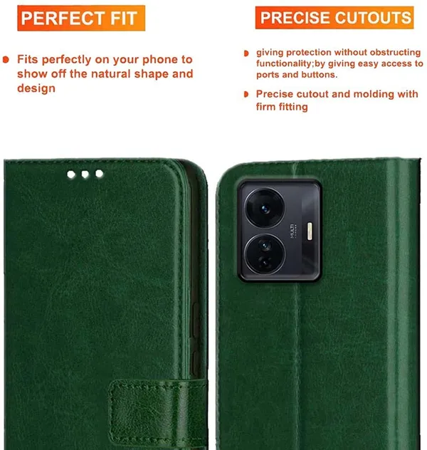Green_Artificial_Leather_iQOO_Z6_Pro_5G_Back_Cover