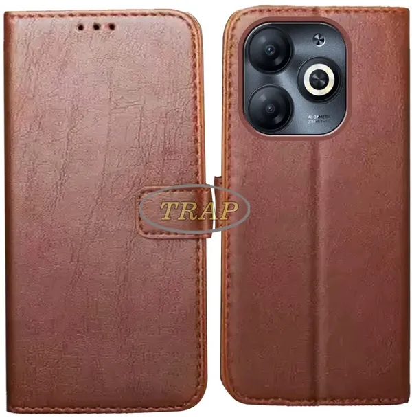 Brown_Artificial_Leather_Infinix_Smart_8_Back_Cover