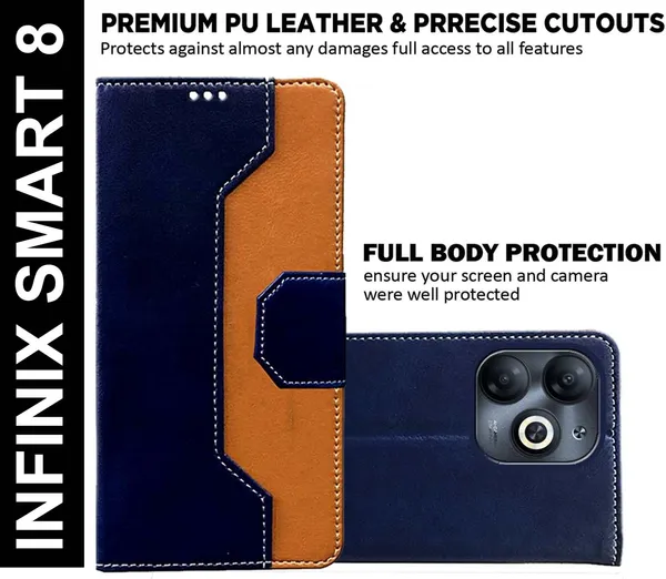 Multicolor_Artificial_Leather_Infinix_Smart_8_Back_Cover