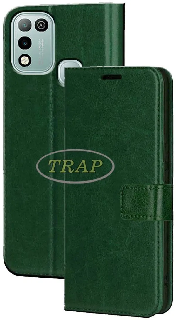 Green_Artificial_Leather_Infinix_Hot_10_Play_Flip_Cover