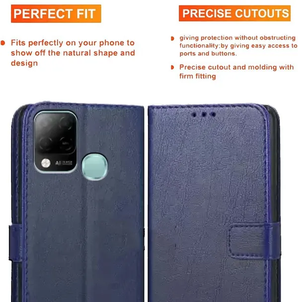 Blue_Artificial_Leather_Infinix_Hot_10S_Flip_Cover