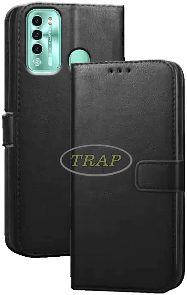 Black_Artificial_Leather_Itel_Vision_2_Flip_Cover