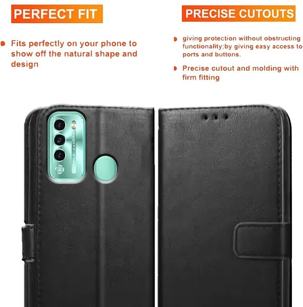 Black_Artificial_Leather_Itel_Vision_2_Flip_Cover