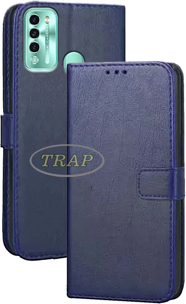 Blue_Artificial_Leather_Itel_Vision_2_Flip_Cover