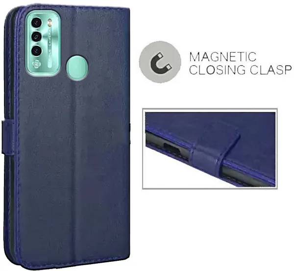Blue_Artificial_Leather_Itel_Vision_2_Flip_Cover