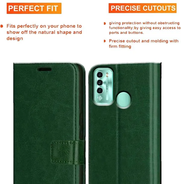 Green_Artificial_Leather_Itel_Vision_2_Flip_Cover