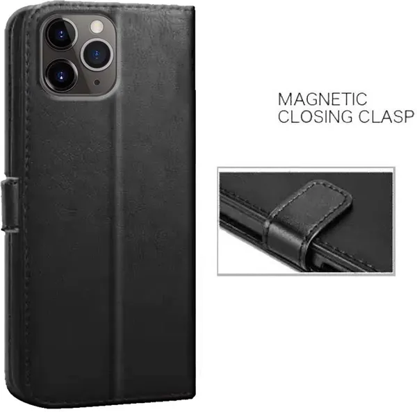 Black_Artificial_Leather_Apple_iPhone_11_Pro_Max_Flip_Cover