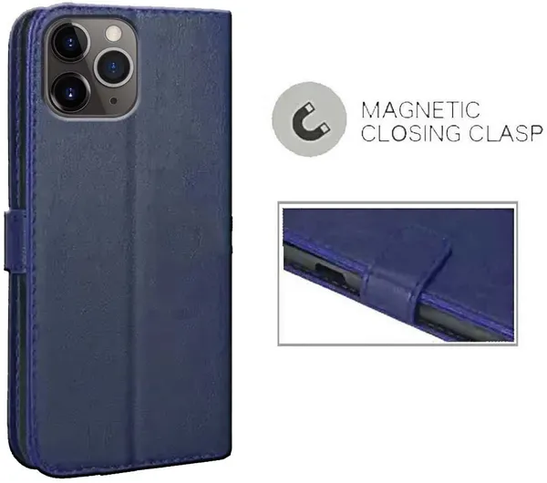Blue_Artificial_Leather_Apple_iPhone_11_Pro_Max_Flip_Cover