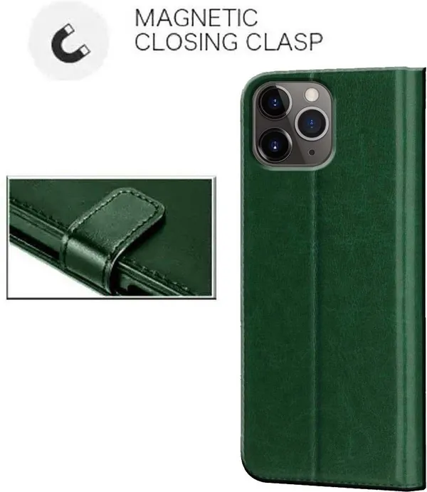 Green_Artificial_Leather_Apple_iPhone_11_Pro_Max_Flip_Cover