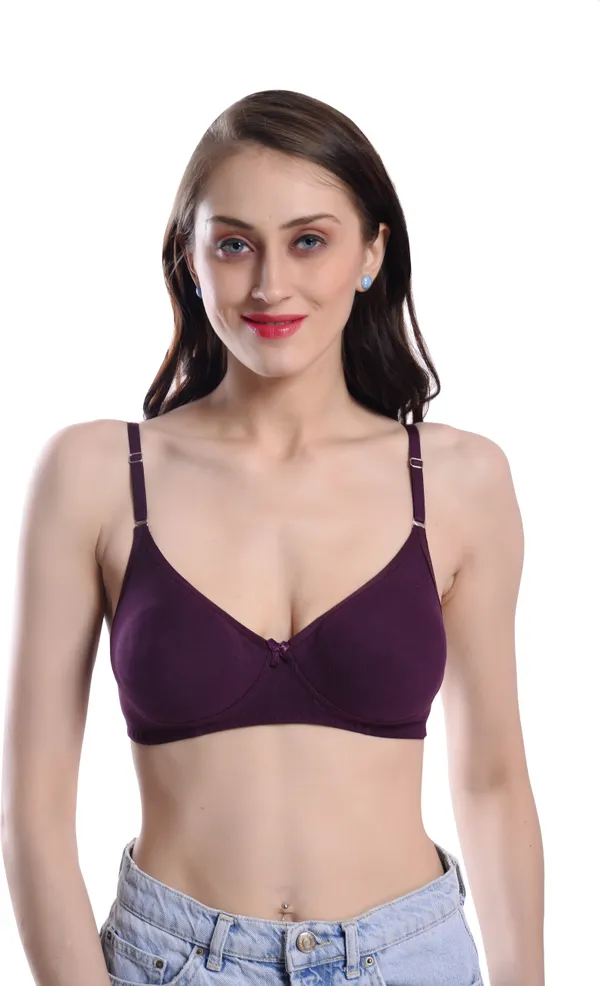 Marron_Cotton_Blend_T-Shirt_Bra_for_Women_Pack_of_1