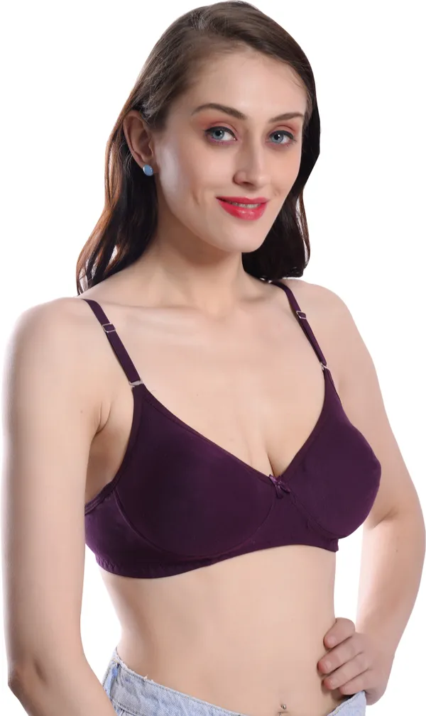 Marron_Cotton_Blend_T-Shirt_Bra_for_Women_Pack_of_1