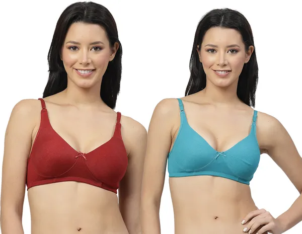 Maroon_&_Blue_Cotton_Blend_T-Shirt_Bra_for_Women_Pack_of_2