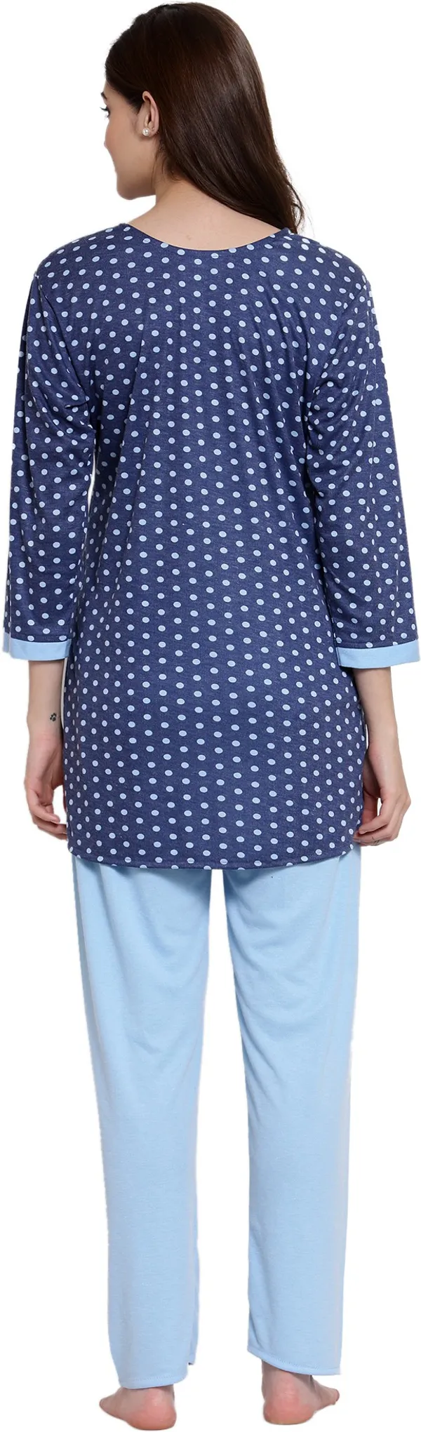 BLUE_Printed__Cotton_Top_&_Pyjama_Set