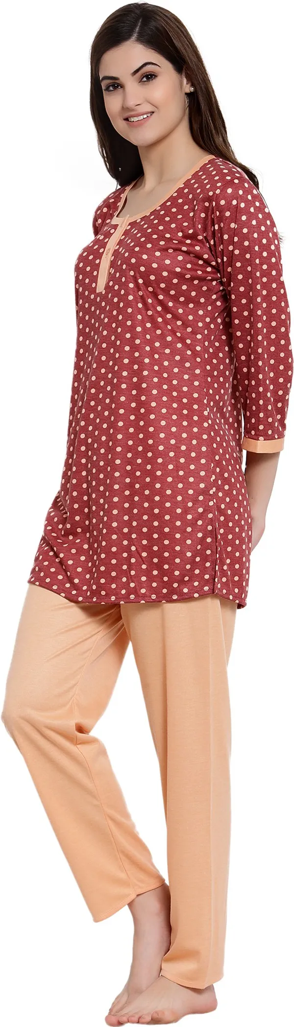 ORANGE_Printed__Cotton_Top_&_Pyjama_Set