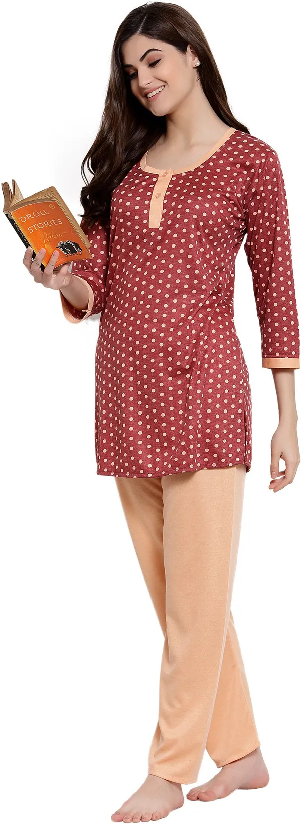 ORANGE_Printed__Cotton_Top_&_Pyjama_Set
