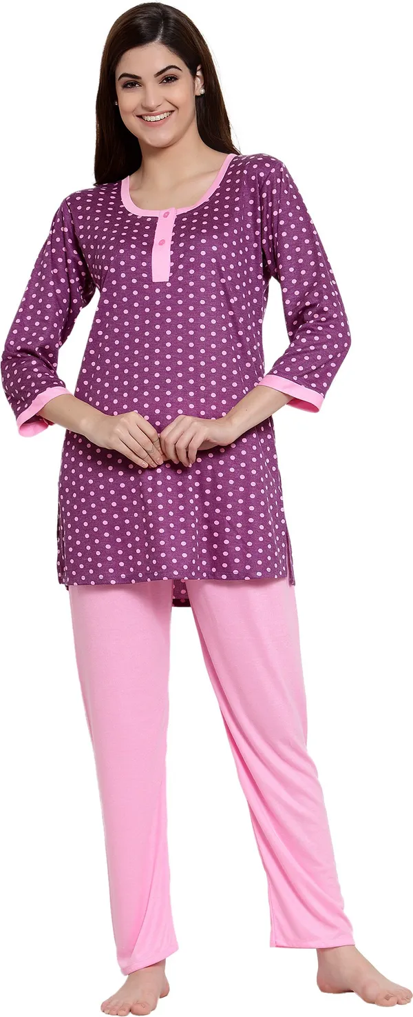 PINK_Polka_Print_Cotton_Top_&_Pyjama_Set