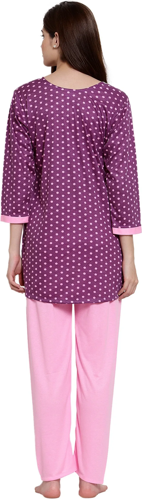 PINK_Polka_Print_Cotton_Top_&_Pyjama_Set