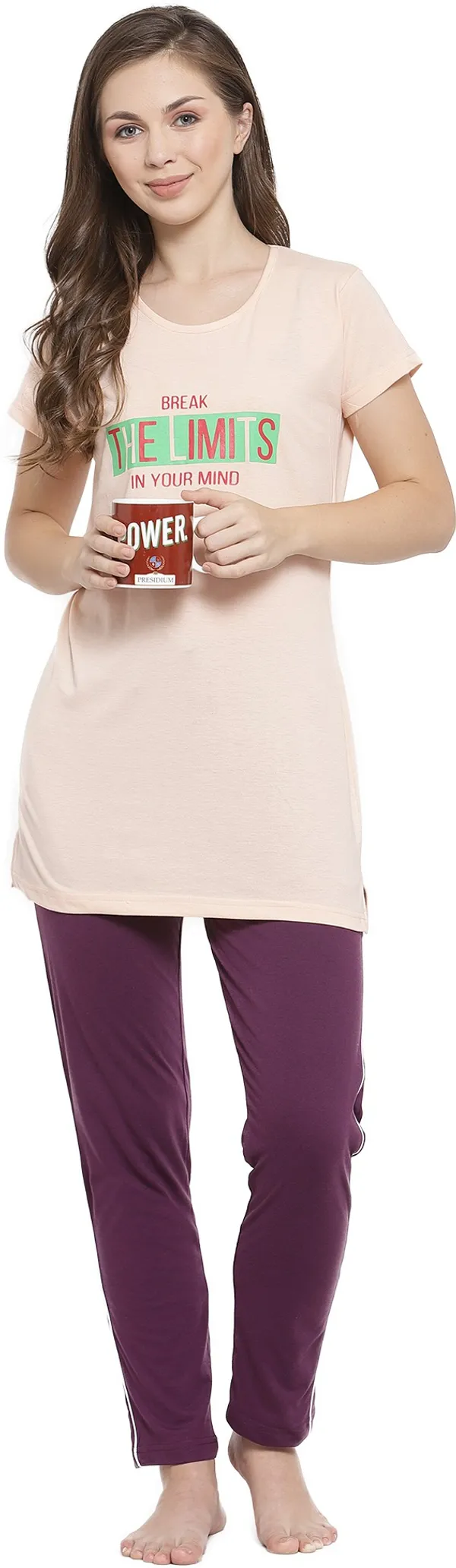 Cream_&_Purple_Printed__Cotton_Blend_Top_&_Pyjama_Set