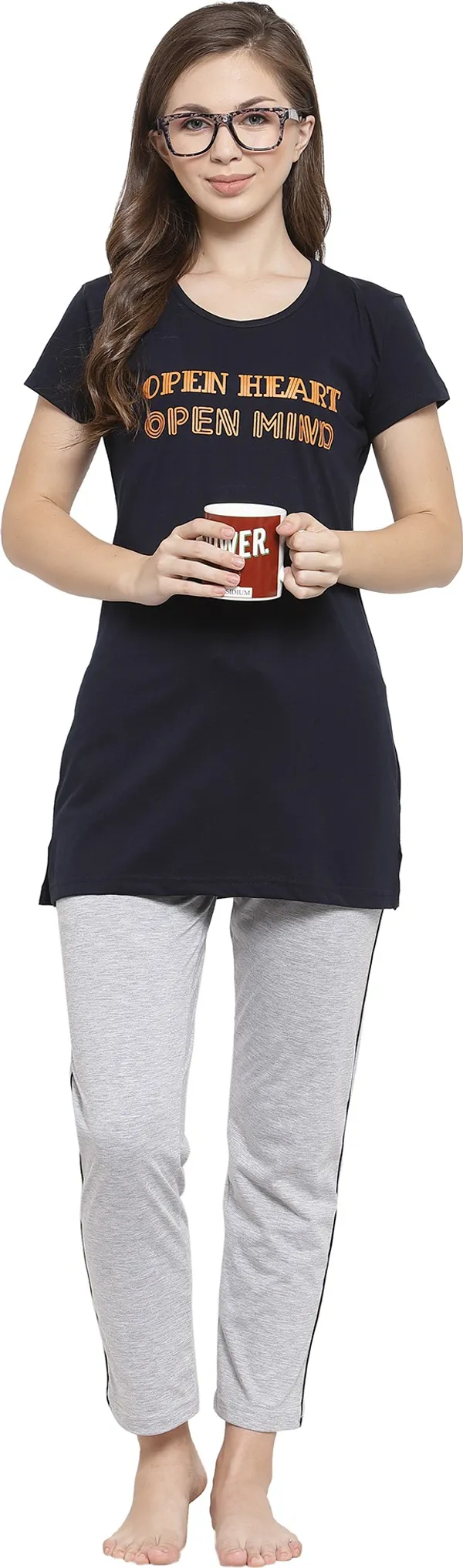 Grey_&_Black_Printed__Cotton_Blend_Top_&_Pyjama_Set