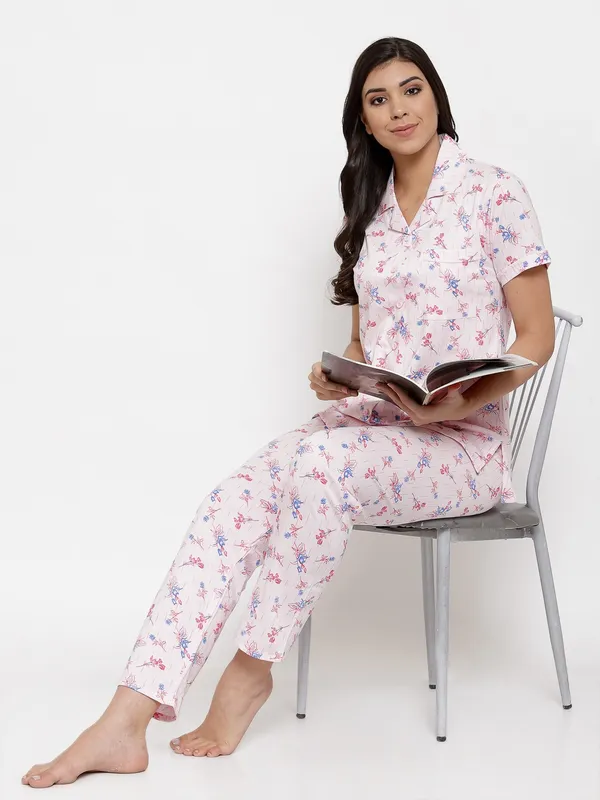 PINK_Printed__Cotton_Shirt_&_Pyjama_set