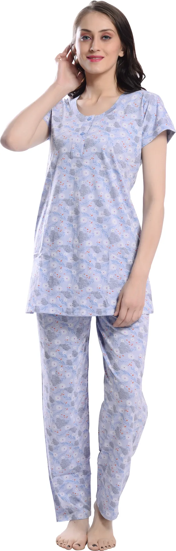 L.BLUE_Printed__Cotton_Blend_Night_Suit_Set