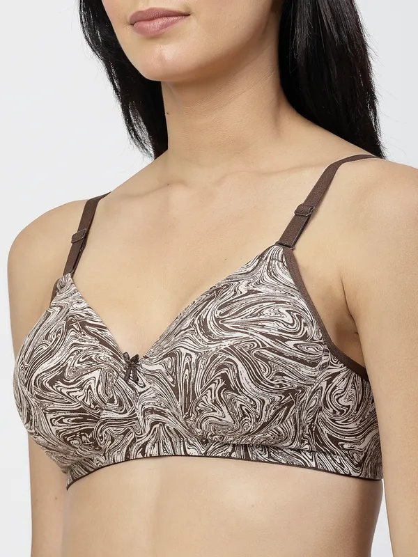 Brown_&_White_Elastane_Full_Coverage_Bra_for_Women_Pack_of_1
