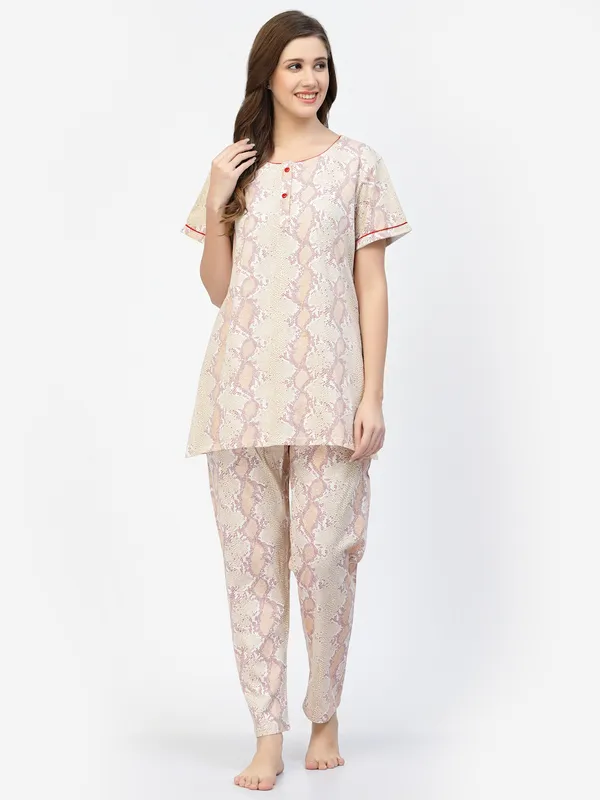 Off_White_Printed__Cotton_Blend_Night_Suit_Set