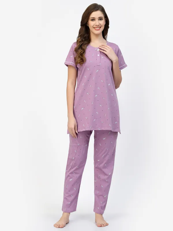 Purple_Printed__Cotton_Blend_Night_Suit_Set