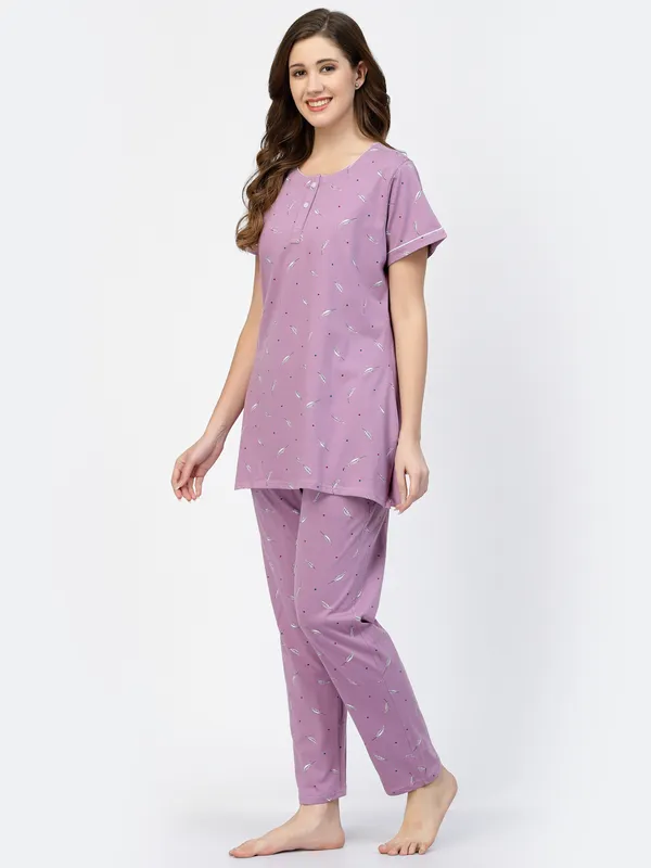 Purple_Printed__Cotton_Blend_Night_Suit_Set