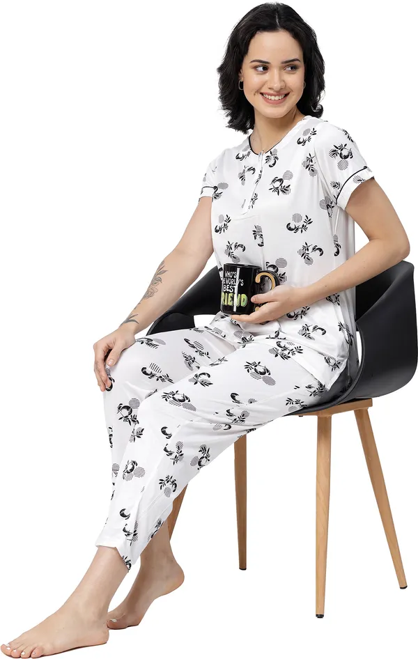 White_Printed__Lycra_Blend_Night_Suit_Set