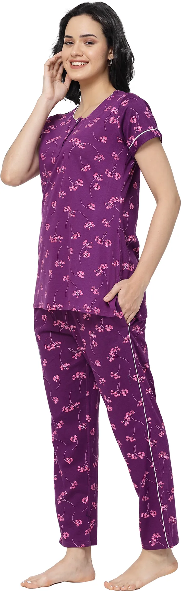 Purple_Printed__Cotton_Night_Suit_Set
