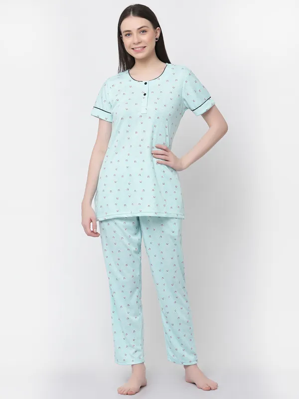 Skyblue_Printed__Cotton_Blend_Night_Suit_Set