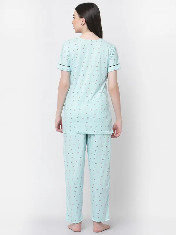Skyblue_Printed__Cotton_Blend_Night_Suit_Set