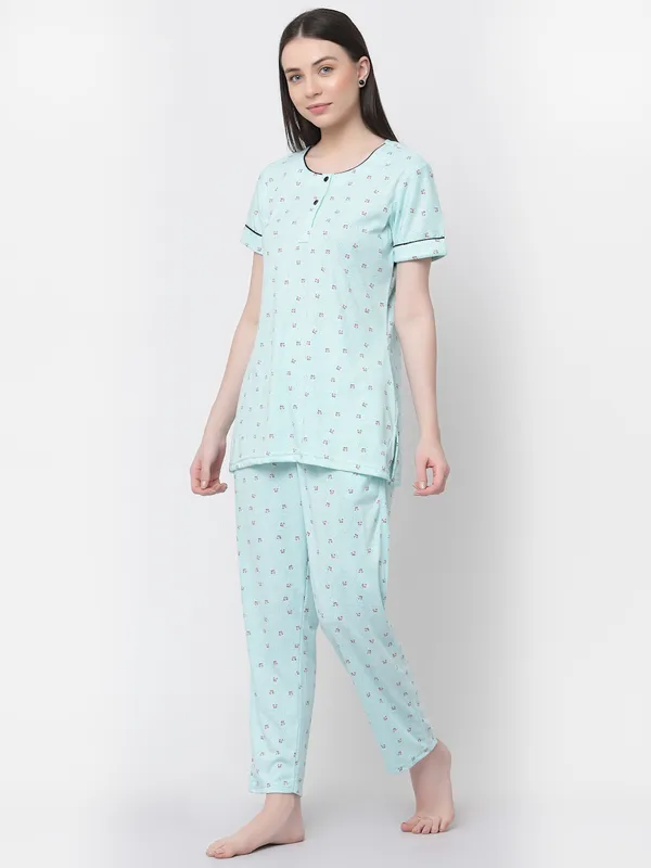 Skyblue_Printed__Cotton_Blend_Night_Suit_Set