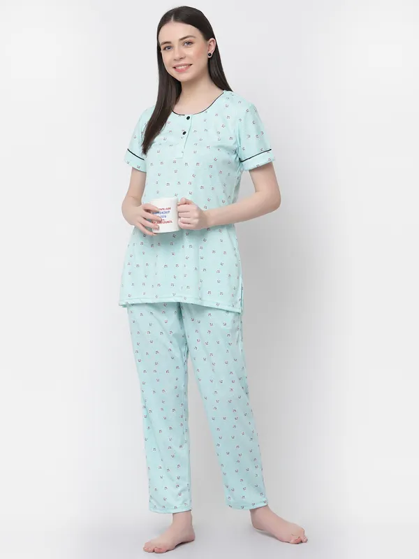 Skyblue_Printed__Cotton_Blend_Night_Suit_Set
