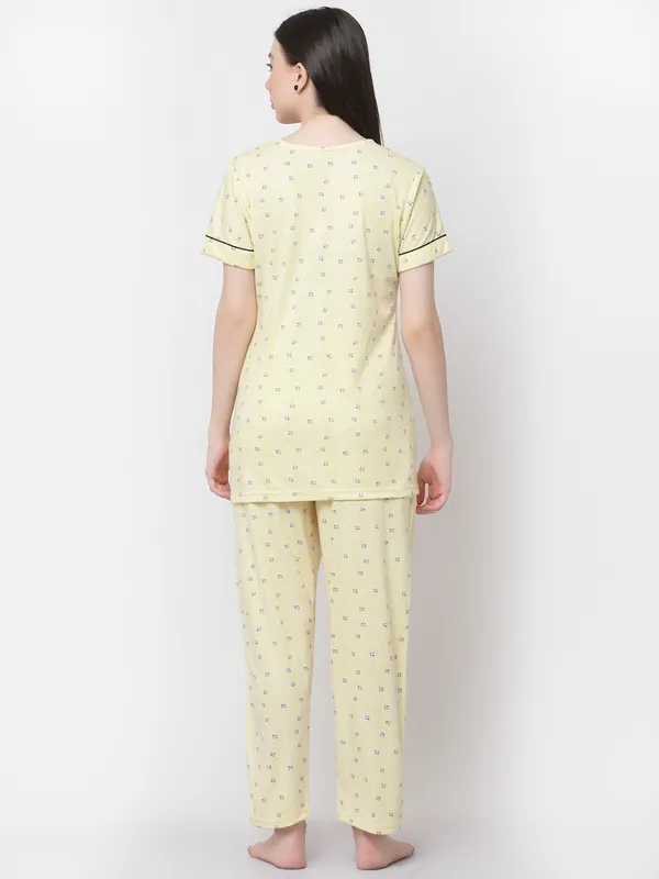 Yellow_Printed__Cotton_Blend_Night_Suit_Set