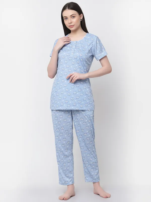 Blue_Printed__Cotton_Blend_Night_Suit_Set
