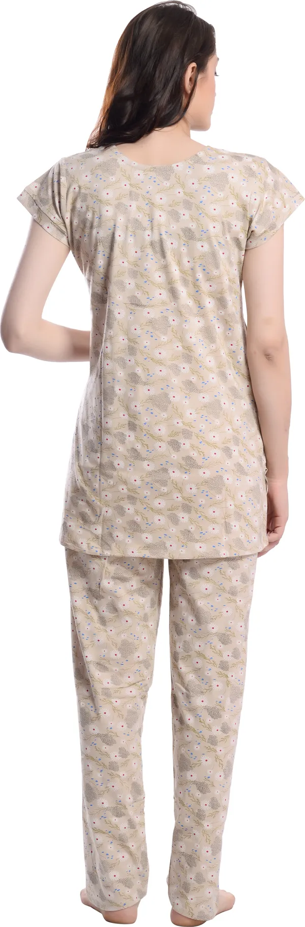 YELLOW_Printed__Cotton_Blend_Night_Suit_Set