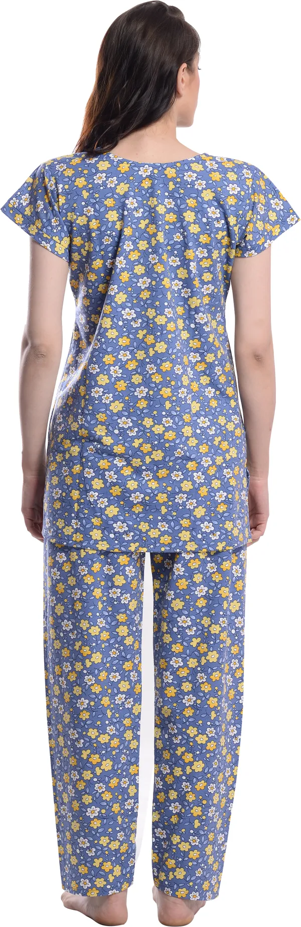 F.YELLOW_Printed__Cotton_Blend_Night_Suit_Set