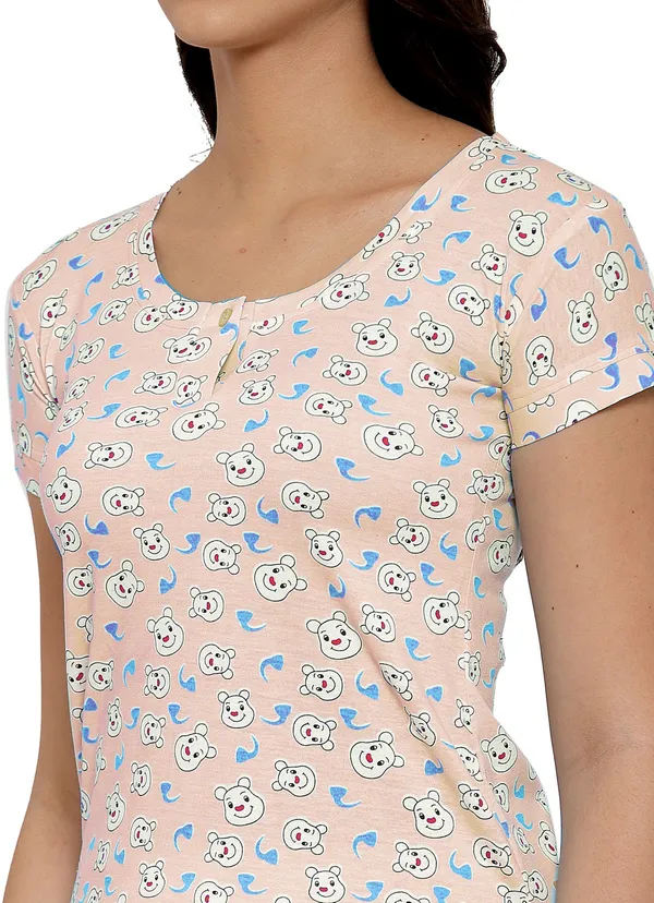 L.PINK_Printed__Cotton_Blend_Top_&_Capri_Set