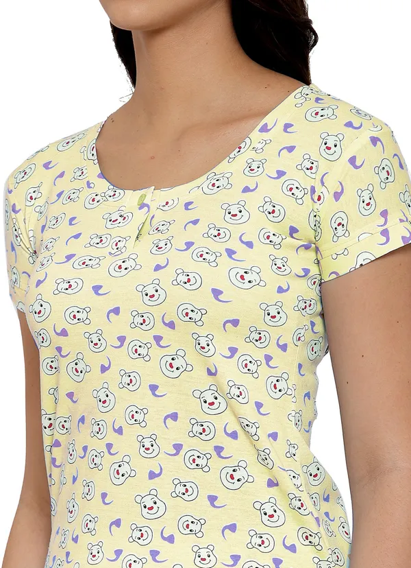 L.YELLOW_Printed__Cotton_Blend_Top_&_Capri_Set